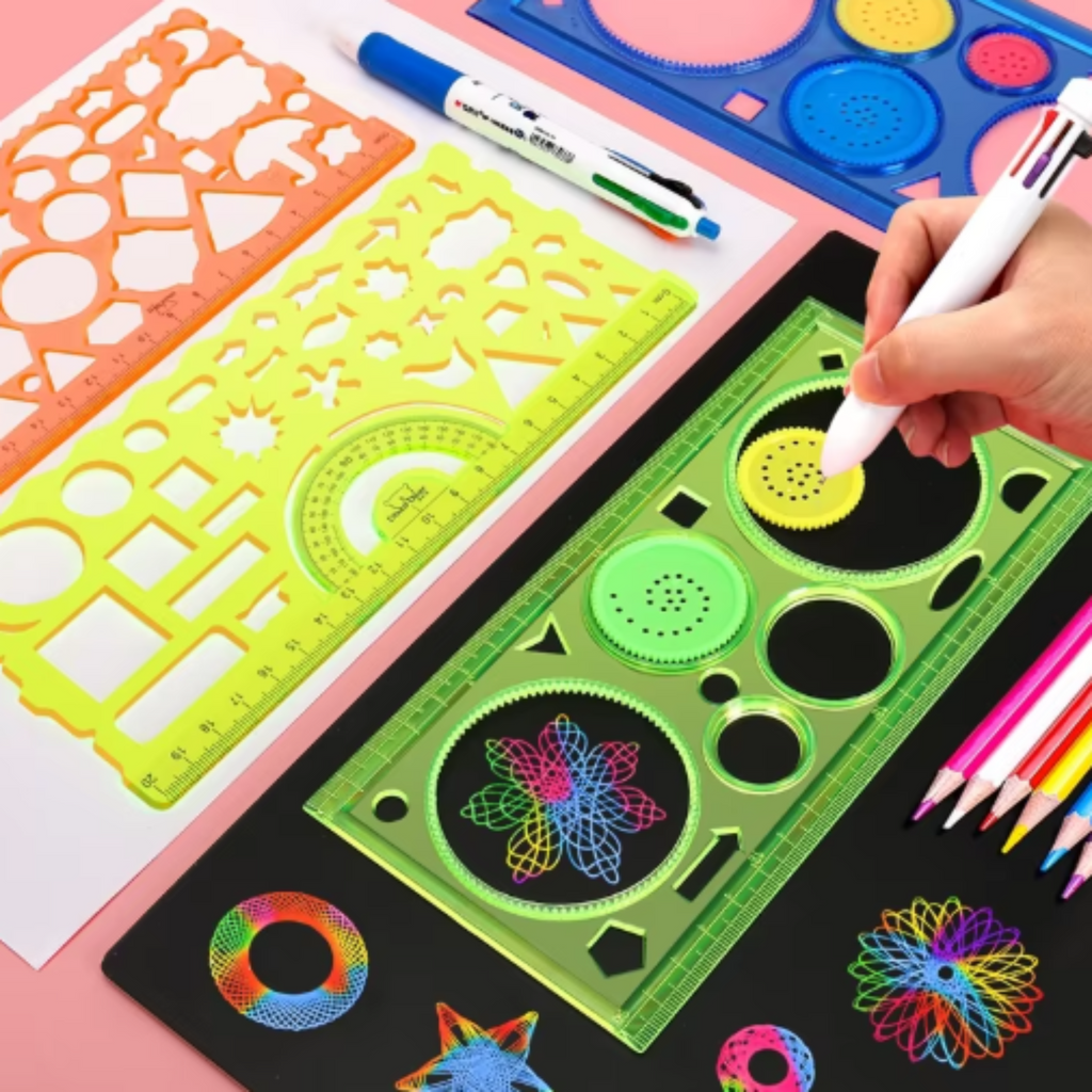 Geometry Spirograph Drawing Stencils Set | Creative Art & Crafts Painting Template for Kids