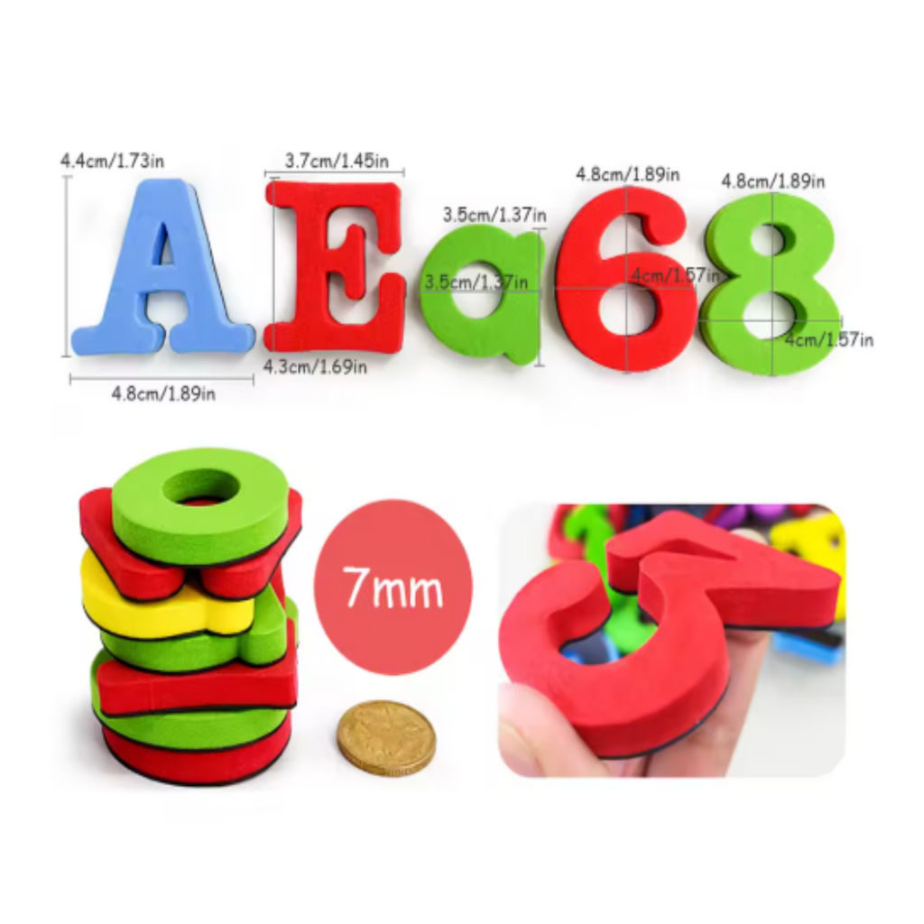 Magnetic Letters and Numbers Set | ABC 123 Plastic Fridge Magnets for Toddlers & Kids