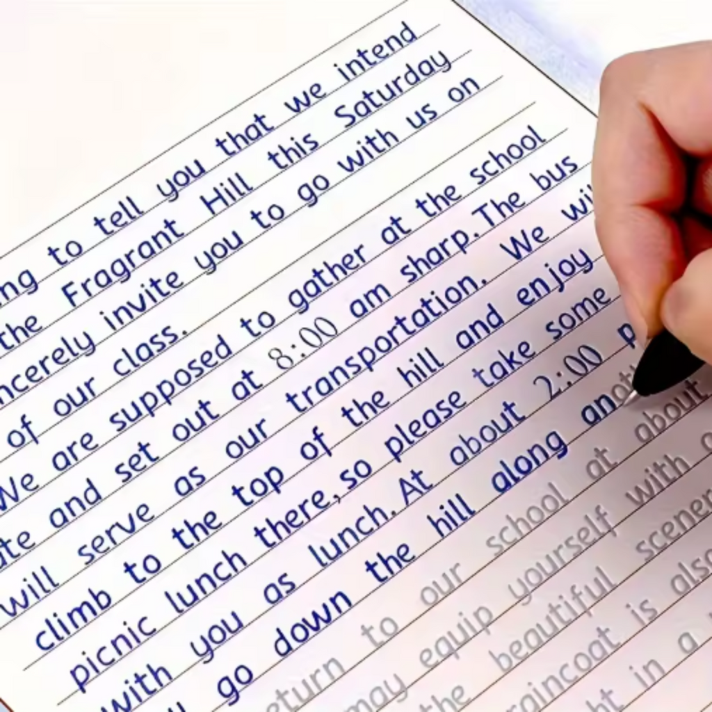 Reusable Italic English Calligraphy Exercise Book | 3D Handwritten Copy for Daily Practice