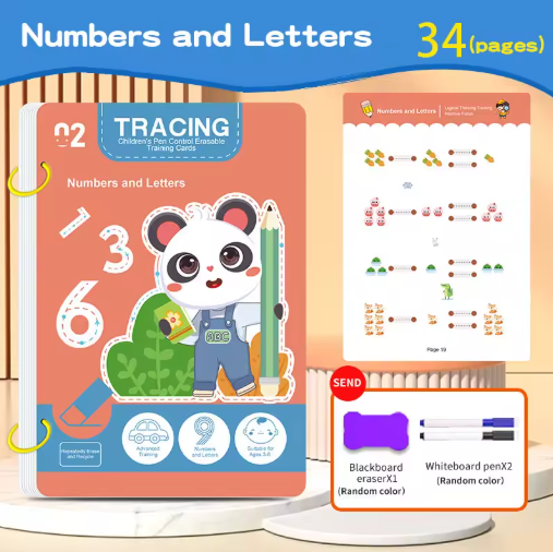 Reusable Wipe-Clean Workbook Set 4x. Whole Brain Development