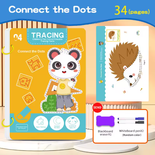 Reusable Wipe-Clean Workbook Set 4x. Whole Brain Development