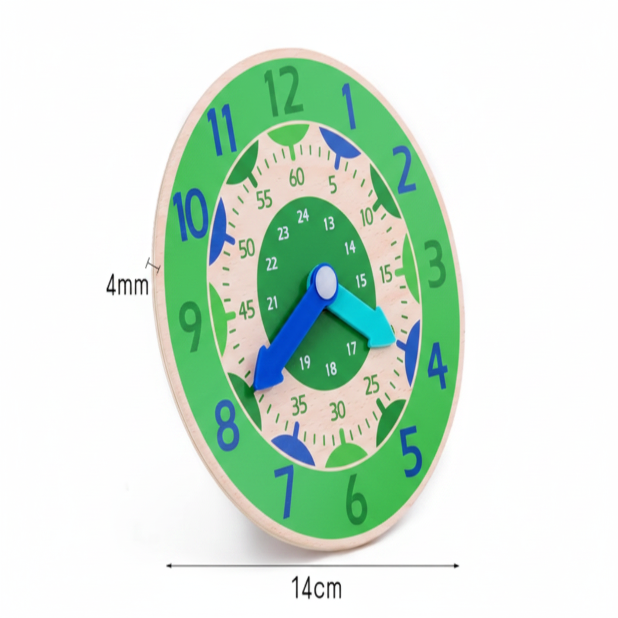Green Wooden Clock Toy